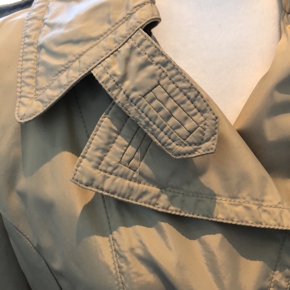 Postcard Bergdorf Goodman Tan Gold Belted Collared Lined Trench Coat Jacket 6 - Picture 5 of 16
